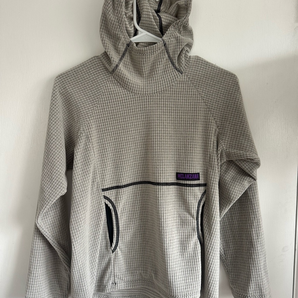 Melanzana Gray Youth Micro Grid Hoodie
